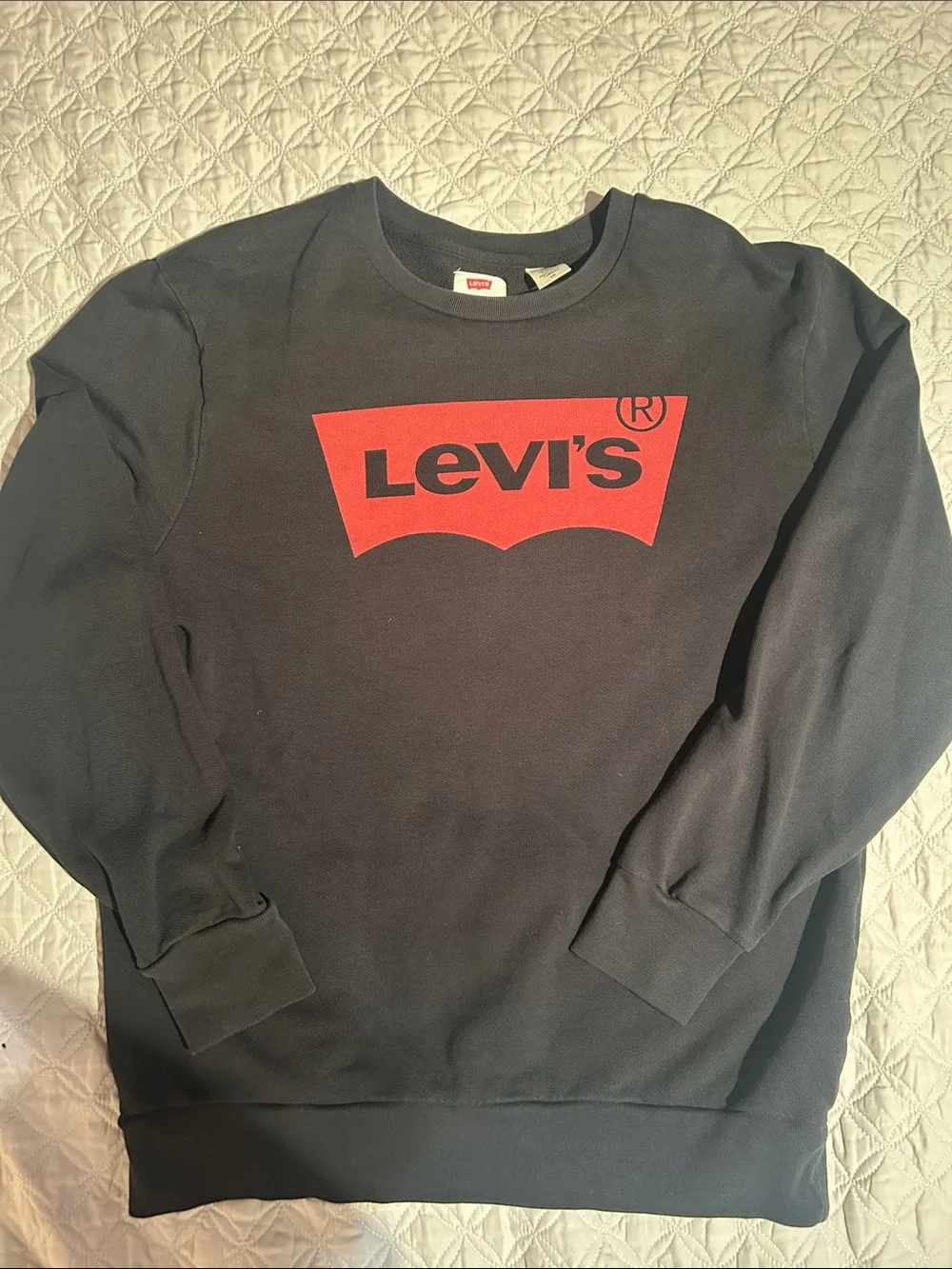 Levi's Black Crewneck Sweatshirt with Red Batwing Logo